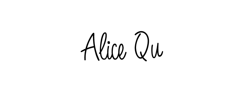 Alice Qu stylish signature style. Best Handwritten Sign (Angelique-Rose-font-FFP) for my name. Handwritten Signature Collection Ideas for my name Alice Qu. Alice Qu signature style 5 images and pictures png