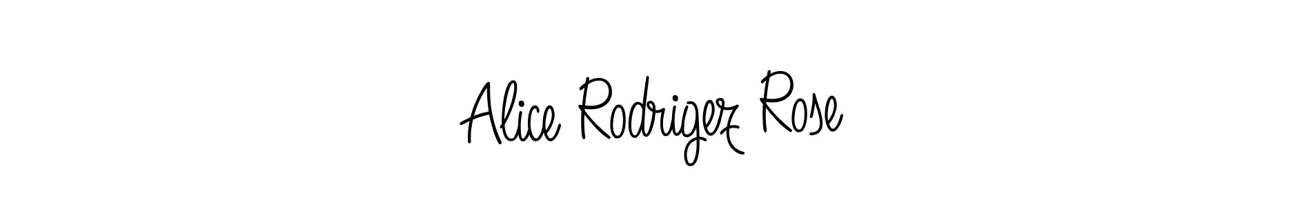 Use a signature maker to create a handwritten signature online. With this signature software, you can design (Angelique-Rose-font-FFP) your own signature for name Alice Rodrigez Rose. Alice Rodrigez Rose signature style 5 images and pictures png