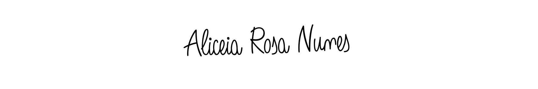 Make a beautiful signature design for name Aliceia Rosa Nunes. With this signature (Angelique-Rose-font-FFP) style, you can create a handwritten signature for free. Aliceia Rosa Nunes signature style 5 images and pictures png