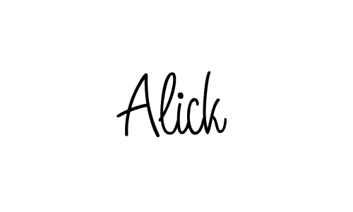 Make a beautiful signature design for name Alick. With this signature (Angelique-Rose-font-FFP) style, you can create a handwritten signature for free. Alick signature style 5 images and pictures png