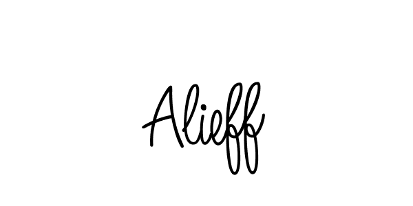 Design your own signature with our free online signature maker. With this signature software, you can create a handwritten (Angelique-Rose-font-FFP) signature for name Alieff. Alieff signature style 5 images and pictures png