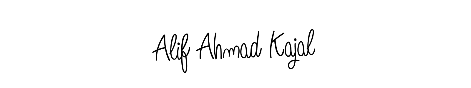 You should practise on your own different ways (Angelique-Rose-font-FFP) to write your name (Alif Ahmad Kajal) in signature. don't let someone else do it for you. Alif Ahmad Kajal signature style 5 images and pictures png