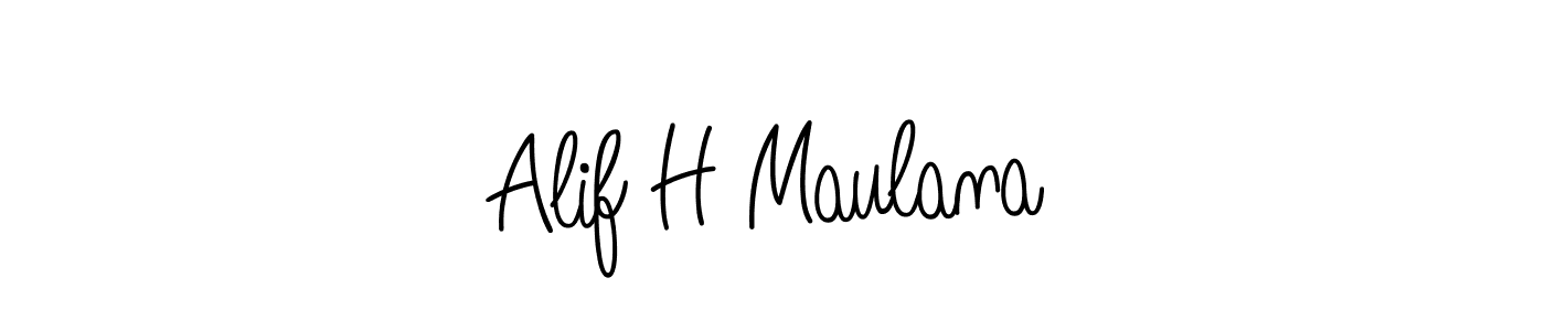 Make a beautiful signature design for name Alif H Maulana. With this signature (Angelique-Rose-font-FFP) style, you can create a handwritten signature for free. Alif H Maulana signature style 5 images and pictures png