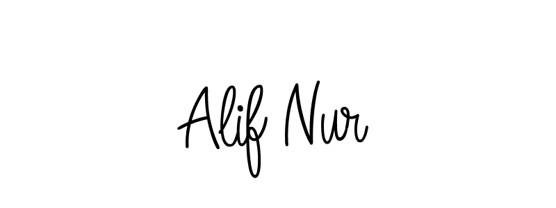 Make a beautiful signature design for name Alif Nur. With this signature (Angelique-Rose-font-FFP) style, you can create a handwritten signature for free. Alif Nur signature style 5 images and pictures png
