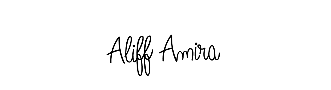 How to make Aliff Amira name signature. Use Angelique-Rose-font-FFP style for creating short signs online. This is the latest handwritten sign. Aliff Amira signature style 5 images and pictures png