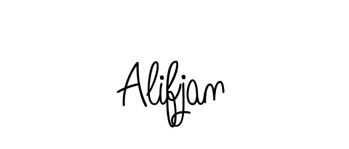 How to make Alifjan name signature. Use Angelique-Rose-font-FFP style for creating short signs online. This is the latest handwritten sign. Alifjan signature style 5 images and pictures png