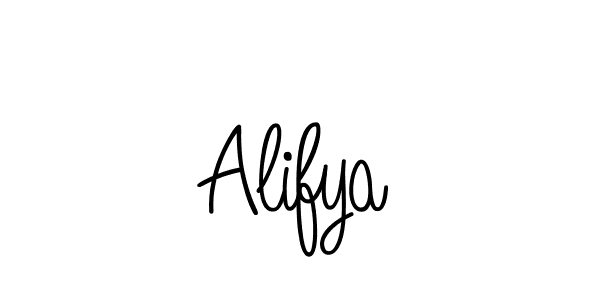 Use a signature maker to create a handwritten signature online. With this signature software, you can design (Angelique-Rose-font-FFP) your own signature for name Alifya. Alifya signature style 5 images and pictures png