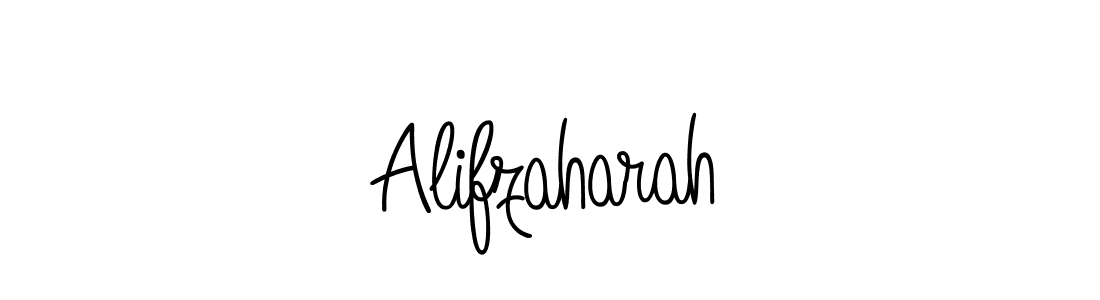 How to make Alifzaharah name signature. Use Angelique-Rose-font-FFP style for creating short signs online. This is the latest handwritten sign. Alifzaharah signature style 5 images and pictures png