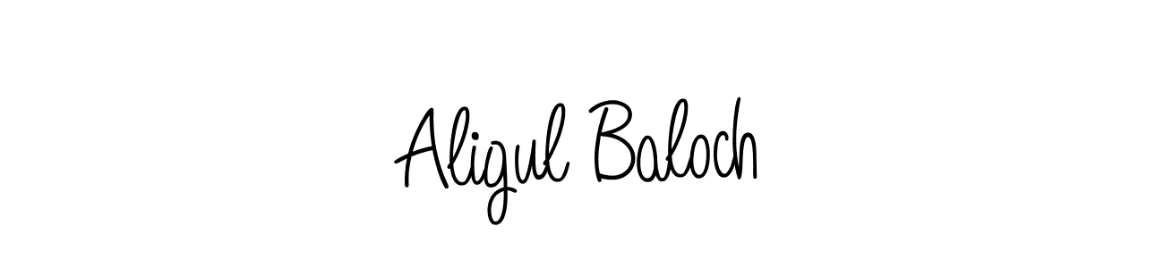 Use a signature maker to create a handwritten signature online. With this signature software, you can design (Angelique-Rose-font-FFP) your own signature for name Aligul Baloch. Aligul Baloch signature style 5 images and pictures png