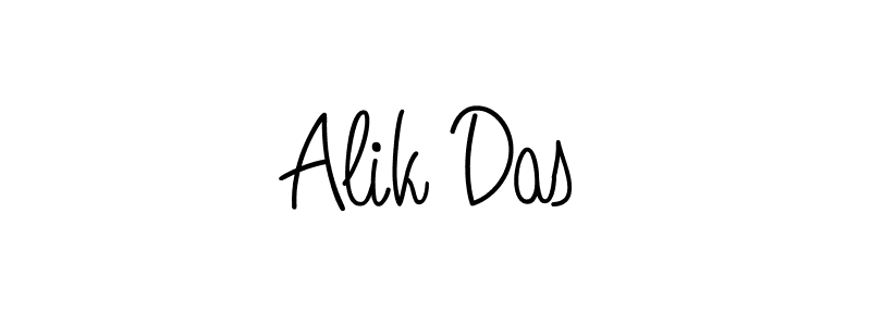 Use a signature maker to create a handwritten signature online. With this signature software, you can design (Angelique-Rose-font-FFP) your own signature for name Alik Das. Alik Das signature style 5 images and pictures png
