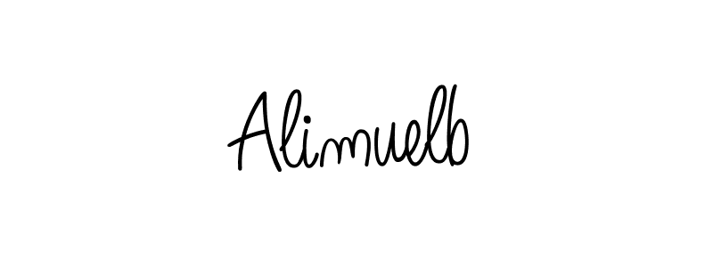 Use a signature maker to create a handwritten signature online. With this signature software, you can design (Angelique-Rose-font-FFP) your own signature for name Alimuelb. Alimuelb signature style 5 images and pictures png