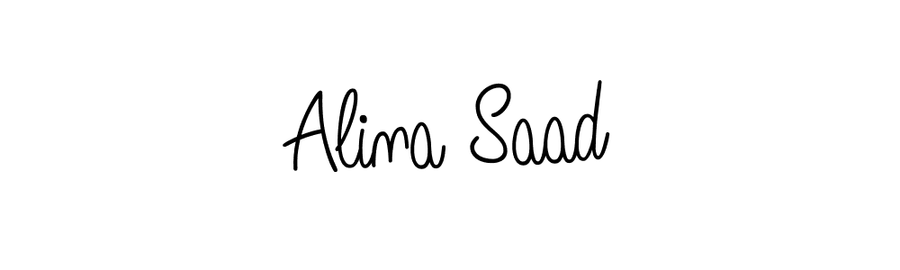 You should practise on your own different ways (Angelique-Rose-font-FFP) to write your name (Alina Saad) in signature. don't let someone else do it for you. Alina Saad signature style 5 images and pictures png