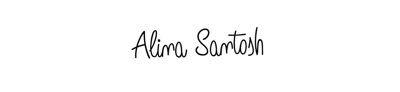 The best way (Angelique-Rose-font-FFP) to make a short signature is to pick only two or three words in your name. The name Alina Santosh include a total of six letters. For converting this name. Alina Santosh signature style 5 images and pictures png