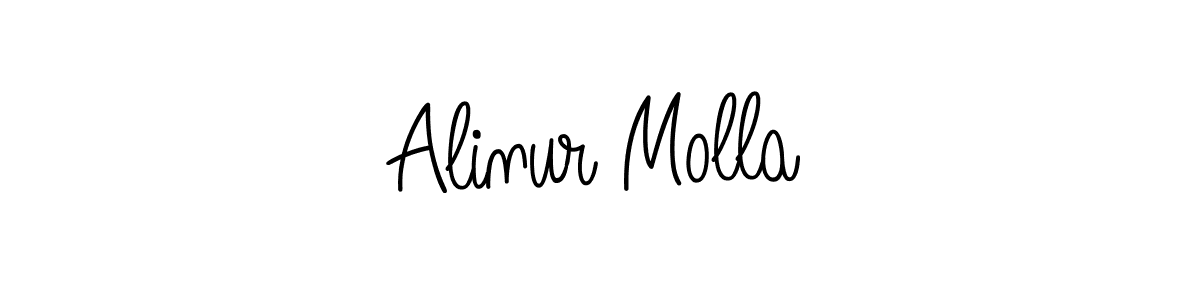 The best way (Angelique-Rose-font-FFP) to make a short signature is to pick only two or three words in your name. The name Alinur Molla include a total of six letters. For converting this name. Alinur Molla signature style 5 images and pictures png