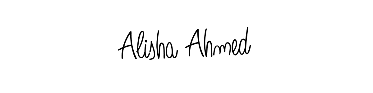 The best way (Angelique-Rose-font-FFP) to make a short signature is to pick only two or three words in your name. The name Alisha Ahmed include a total of six letters. For converting this name. Alisha Ahmed signature style 5 images and pictures png