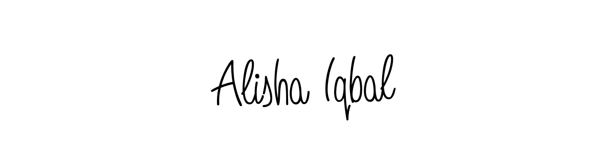You should practise on your own different ways (Angelique-Rose-font-FFP) to write your name (Alisha Iqbal) in signature. don't let someone else do it for you. Alisha Iqbal signature style 5 images and pictures png