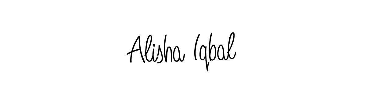 You should practise on your own different ways (Angelique-Rose-font-FFP) to write your name (Alisha Iqbal) in signature. don't let someone else do it for you. Alisha Iqbal signature style 5 images and pictures png