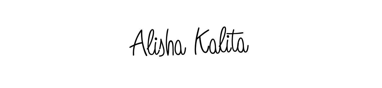 You should practise on your own different ways (Angelique-Rose-font-FFP) to write your name (Alisha Kalita) in signature. don't let someone else do it for you. Alisha Kalita signature style 5 images and pictures png