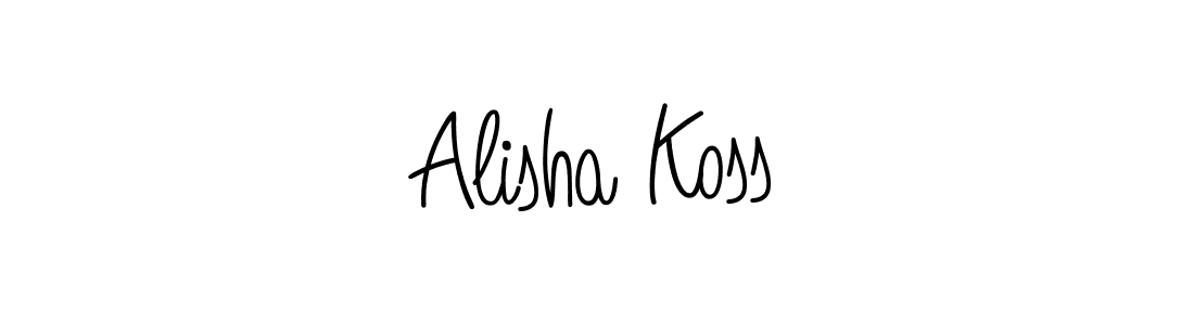 The best way (Angelique-Rose-font-FFP) to make a short signature is to pick only two or three words in your name. The name Alisha Koss include a total of six letters. For converting this name. Alisha Koss signature style 5 images and pictures png