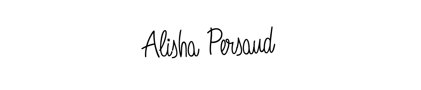 Use a signature maker to create a handwritten signature online. With this signature software, you can design (Angelique-Rose-font-FFP) your own signature for name Alisha Persaud. Alisha Persaud signature style 5 images and pictures png