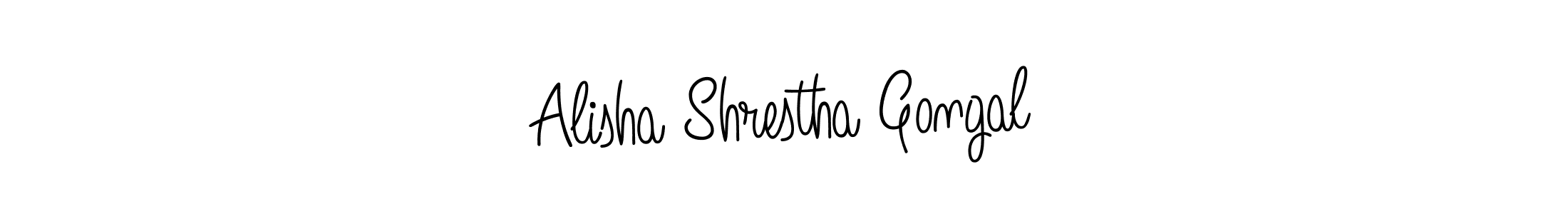 How to make Alisha Shrestha Gongal name signature. Use Angelique-Rose-font-FFP style for creating short signs online. This is the latest handwritten sign. Alisha Shrestha Gongal signature style 5 images and pictures png