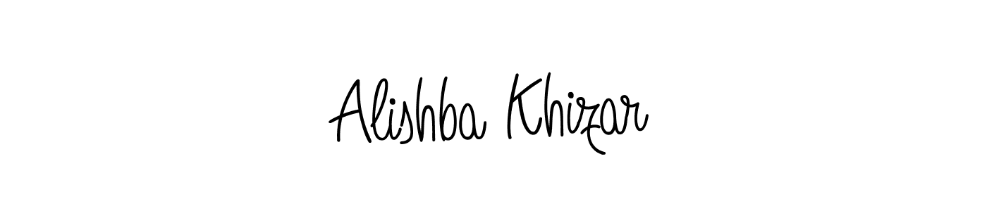 Use a signature maker to create a handwritten signature online. With this signature software, you can design (Angelique-Rose-font-FFP) your own signature for name Alishba Khizar. Alishba Khizar signature style 5 images and pictures png