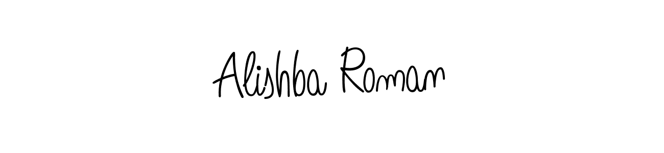 Alishba Roman stylish signature style. Best Handwritten Sign (Angelique-Rose-font-FFP) for my name. Handwritten Signature Collection Ideas for my name Alishba Roman. Alishba Roman signature style 5 images and pictures png