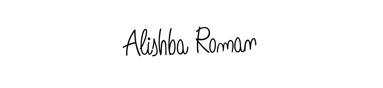 Alishba Roman stylish signature style. Best Handwritten Sign (Angelique-Rose-font-FFP) for my name. Handwritten Signature Collection Ideas for my name Alishba Roman. Alishba Roman signature style 5 images and pictures png