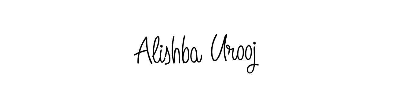 You should practise on your own different ways (Angelique-Rose-font-FFP) to write your name (Alishba Urooj) in signature. don't let someone else do it for you. Alishba Urooj signature style 5 images and pictures png