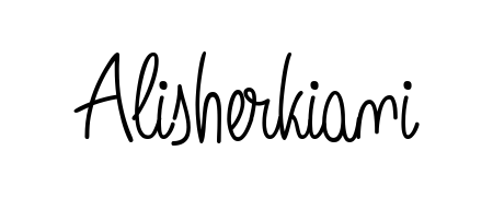 Use a signature maker to create a handwritten signature online. With this signature software, you can design (Angelique-Rose-font-FFP) your own signature for name Alisherkiani. Alisherkiani signature style 5 images and pictures png