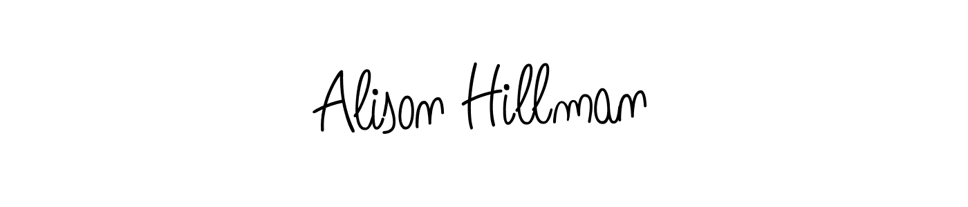 Alison Hillman stylish signature style. Best Handwritten Sign (Angelique-Rose-font-FFP) for my name. Handwritten Signature Collection Ideas for my name Alison Hillman. Alison Hillman signature style 5 images and pictures png
