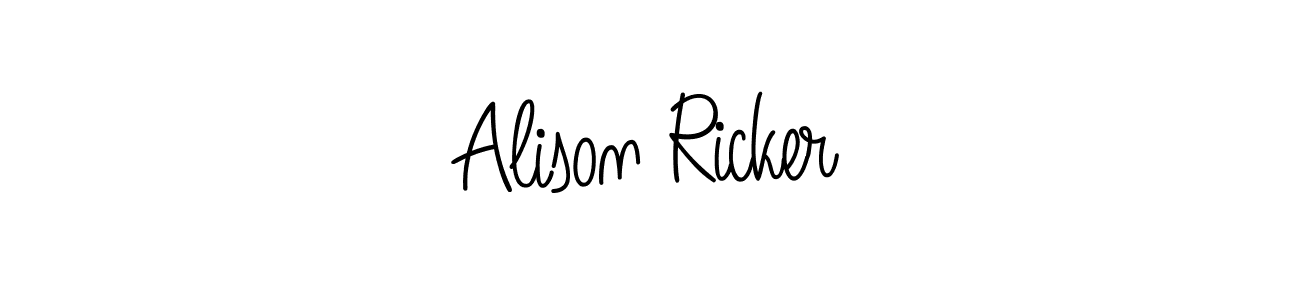 How to make Alison Ricker name signature. Use Angelique-Rose-font-FFP style for creating short signs online. This is the latest handwritten sign. Alison Ricker signature style 5 images and pictures png