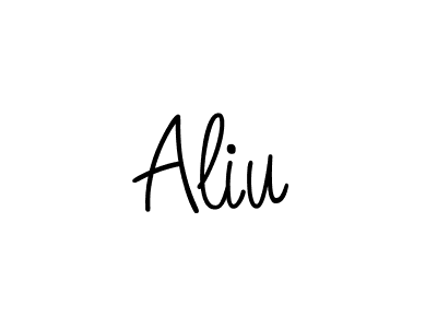 Use a signature maker to create a handwritten signature online. With this signature software, you can design (Angelique-Rose-font-FFP) your own signature for name Aliu. Aliu signature style 5 images and pictures png