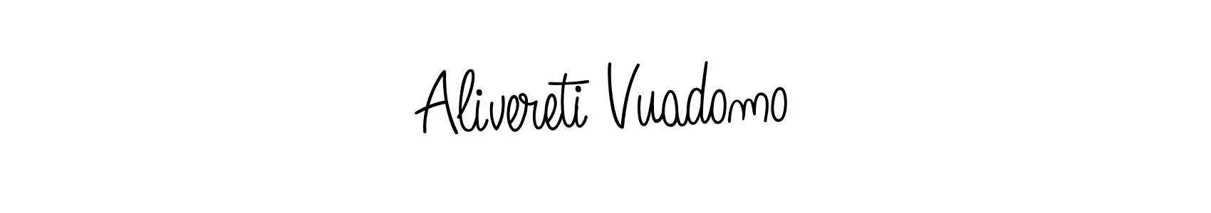 How to make Alivereti Vuadomo name signature. Use Angelique-Rose-font-FFP style for creating short signs online. This is the latest handwritten sign. Alivereti Vuadomo signature style 5 images and pictures png