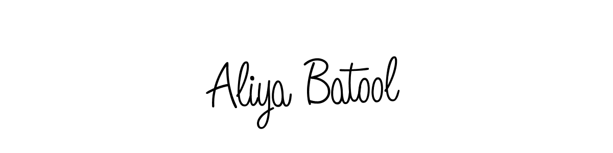 Design your own signature with our free online signature maker. With this signature software, you can create a handwritten (Angelique-Rose-font-FFP) signature for name Aliya Batool. Aliya Batool signature style 5 images and pictures png