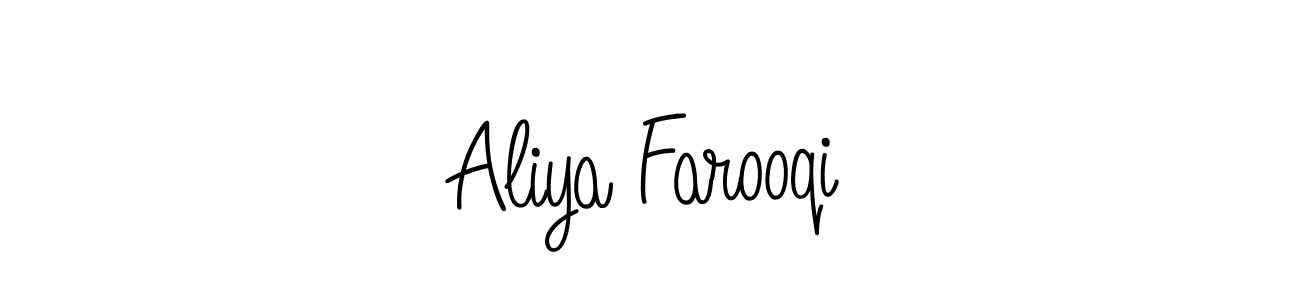 Use a signature maker to create a handwritten signature online. With this signature software, you can design (Angelique-Rose-font-FFP) your own signature for name Aliya Farooqi. Aliya Farooqi signature style 5 images and pictures png