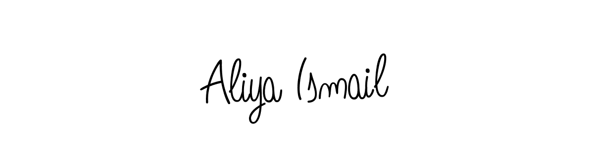 You should practise on your own different ways (Angelique-Rose-font-FFP) to write your name (Aliya Ismail) in signature. don't let someone else do it for you. Aliya Ismail signature style 5 images and pictures png
