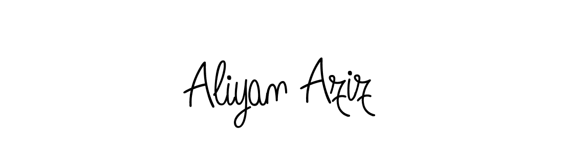 How to make Aliyan Aziz name signature. Use Angelique-Rose-font-FFP style for creating short signs online. This is the latest handwritten sign. Aliyan Aziz signature style 5 images and pictures png