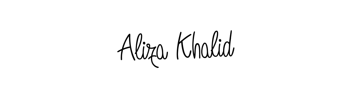 Use a signature maker to create a handwritten signature online. With this signature software, you can design (Angelique-Rose-font-FFP) your own signature for name Aliza Khalid. Aliza Khalid signature style 5 images and pictures png