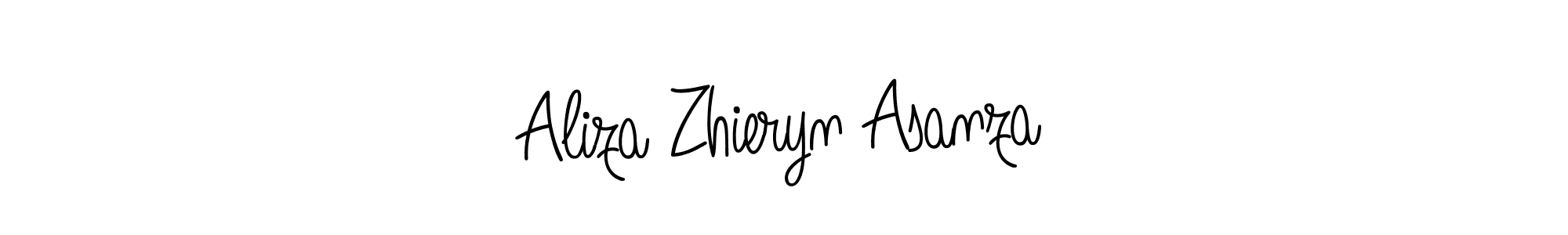 You should practise on your own different ways (Angelique-Rose-font-FFP) to write your name (Aliza Zhieryn Asanza) in signature. don't let someone else do it for you. Aliza Zhieryn Asanza signature style 5 images and pictures png