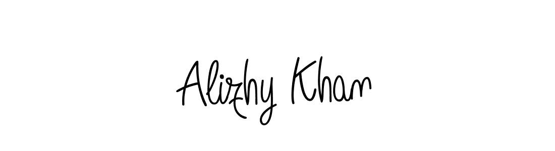 Use a signature maker to create a handwritten signature online. With this signature software, you can design (Angelique-Rose-font-FFP) your own signature for name Alizhy Khan. Alizhy Khan signature style 5 images and pictures png