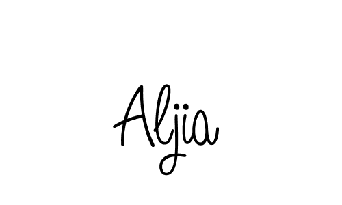You should practise on your own different ways (Angelique-Rose-font-FFP) to write your name (Aljia) in signature. don't let someone else do it for you. Aljia signature style 5 images and pictures png