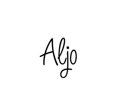 Make a beautiful signature design for name Aljo. With this signature (Angelique-Rose-font-FFP) style, you can create a handwritten signature for free. Aljo signature style 5 images and pictures png