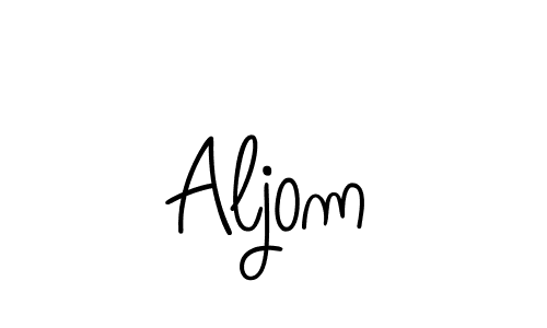 Use a signature maker to create a handwritten signature online. With this signature software, you can design (Angelique-Rose-font-FFP) your own signature for name Aljom. Aljom signature style 5 images and pictures png