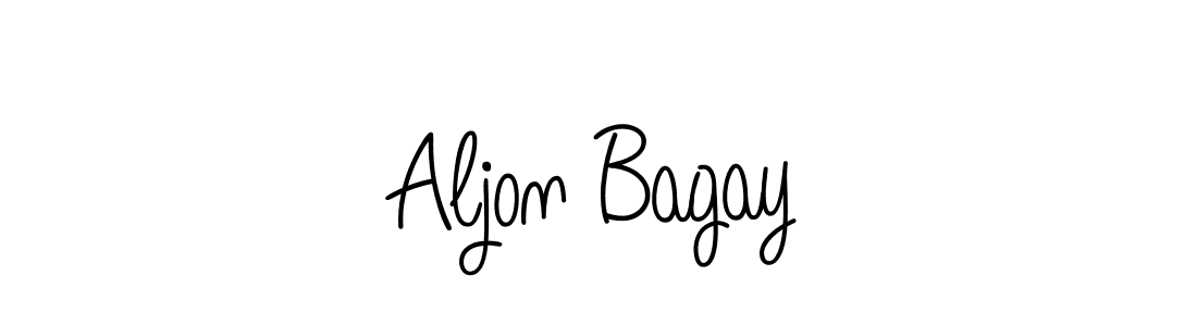 You should practise on your own different ways (Angelique-Rose-font-FFP) to write your name (Aljon Bagay) in signature. don't let someone else do it for you. Aljon Bagay signature style 5 images and pictures png