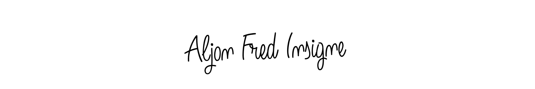 Use a signature maker to create a handwritten signature online. With this signature software, you can design (Angelique-Rose-font-FFP) your own signature for name Aljon Fred Insigne. Aljon Fred Insigne signature style 5 images and pictures png