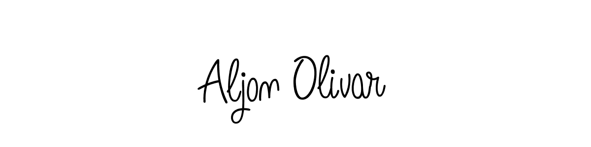 The best way (Angelique-Rose-font-FFP) to make a short signature is to pick only two or three words in your name. The name Aljon Olivar include a total of six letters. For converting this name. Aljon Olivar signature style 5 images and pictures png