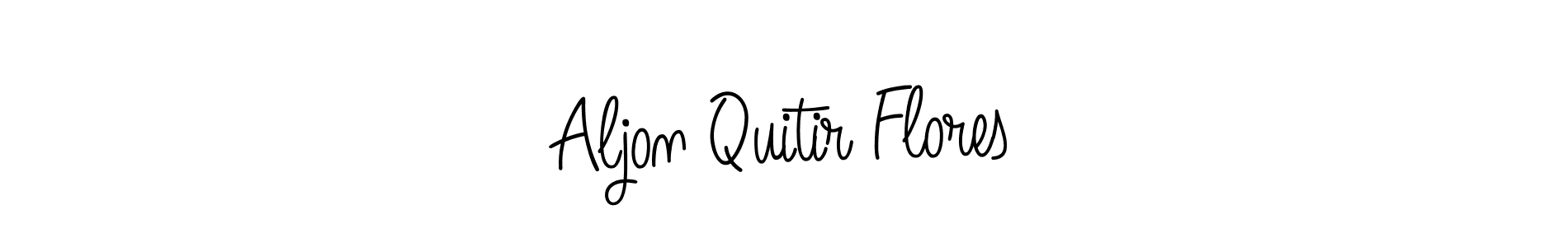 if you are searching for the best signature style for your name Aljon Quitir Flores. so please give up your signature search. here we have designed multiple signature styles  using Angelique-Rose-font-FFP. Aljon Quitir Flores signature style 5 images and pictures png