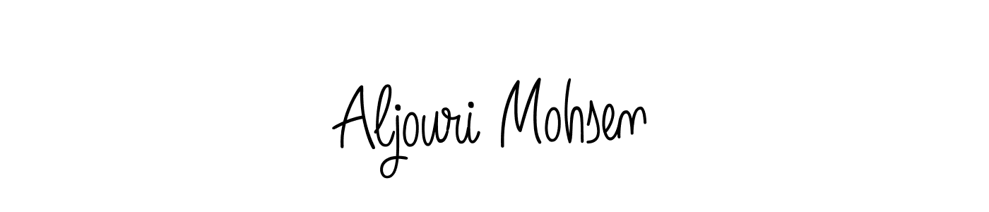 The best way (Angelique-Rose-font-FFP) to make a short signature is to pick only two or three words in your name. The name Aljouri Mohsen include a total of six letters. For converting this name. Aljouri Mohsen signature style 5 images and pictures png