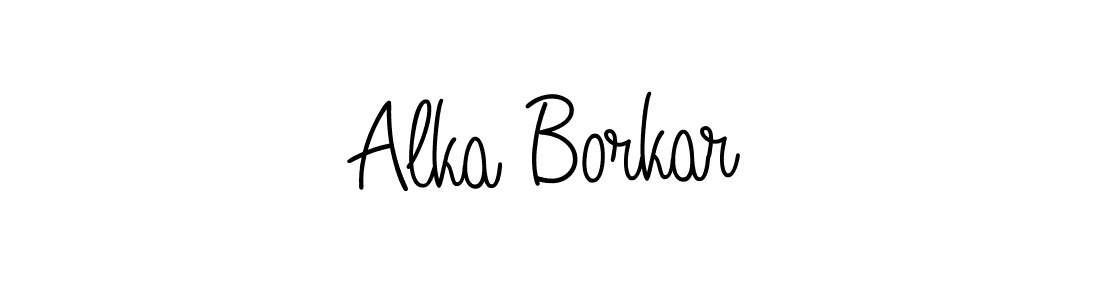 How to make Alka Borkar name signature. Use Angelique-Rose-font-FFP style for creating short signs online. This is the latest handwritten sign. Alka Borkar signature style 5 images and pictures png